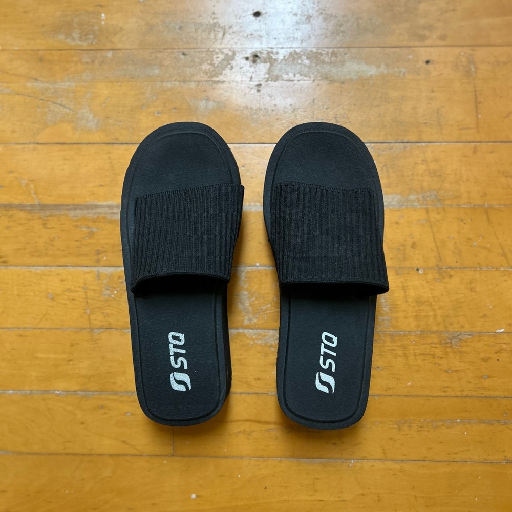 STQ Black Slide Sandals